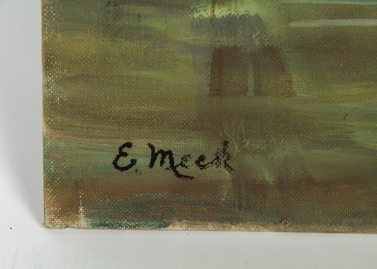 Evelyn Meck Oil Painting on Canvas Board "Gentle Stream"