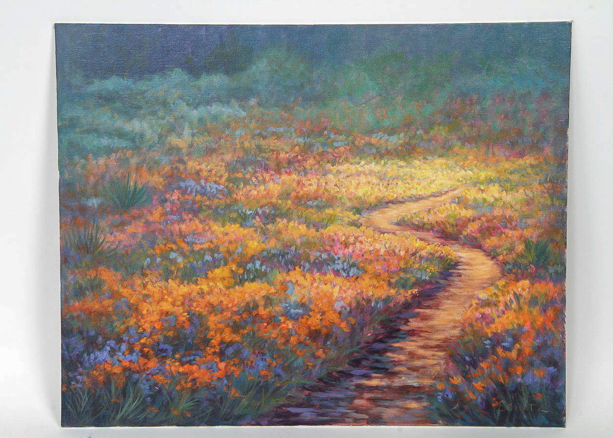 Margaret Schatz Robideaux Oil Painting on Canvas Board "California Springtime"