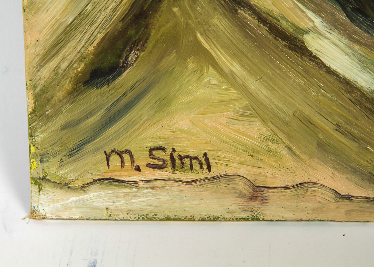 Signed Oil Painting on Canvas Board "Still Life with Fan"