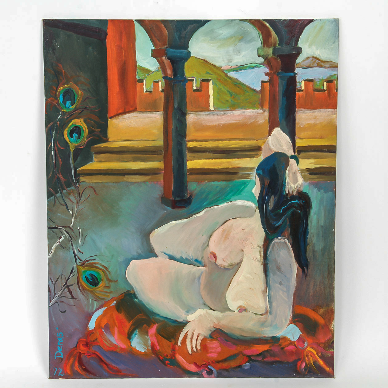 Deras Acrylic Painting on Canvas Board "In the Seraglio"