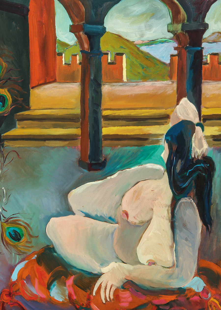 Deras Acrylic Painting on Canvas Board "In the Seraglio"