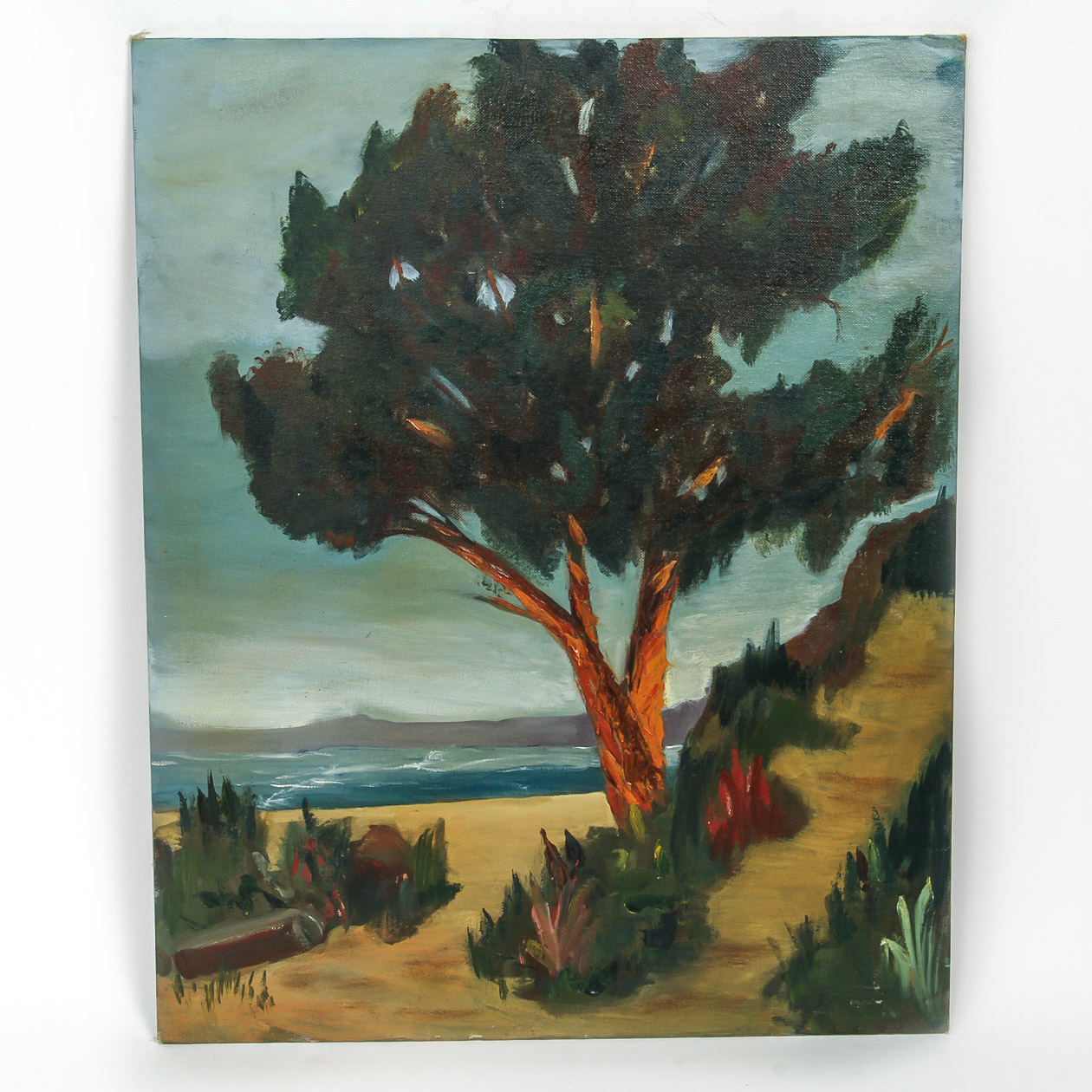 Evelyn Meck Oil Painting on Canvas Board "Rio Del Mar Beach"