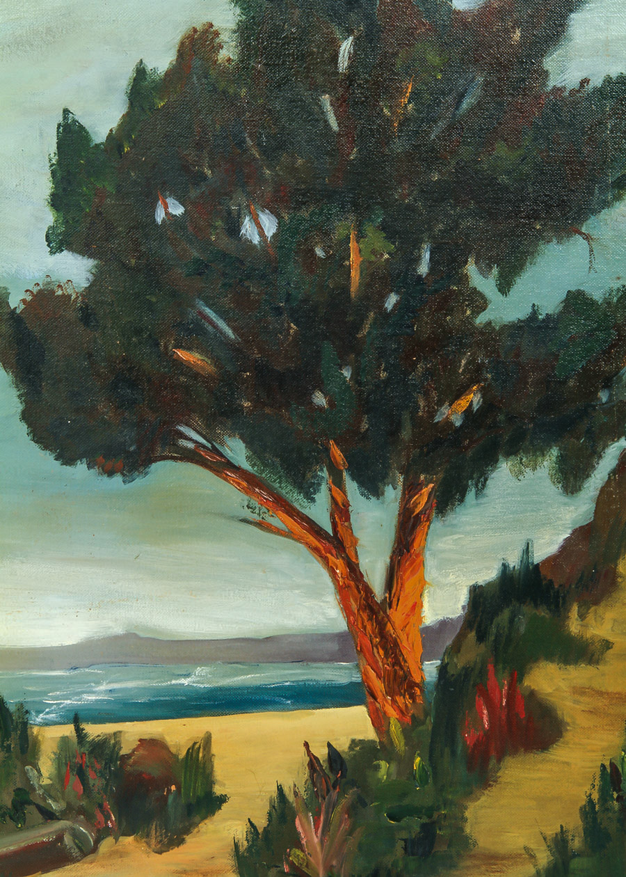 Evelyn Meck Oil Painting on Canvas Board "Rio Del Mar Beach"