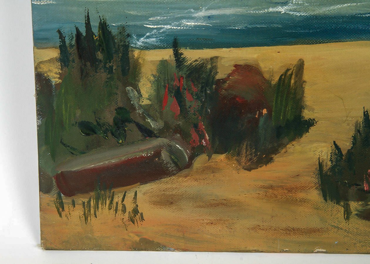 Evelyn Meck Oil Painting on Canvas Board "Rio Del Mar Beach"