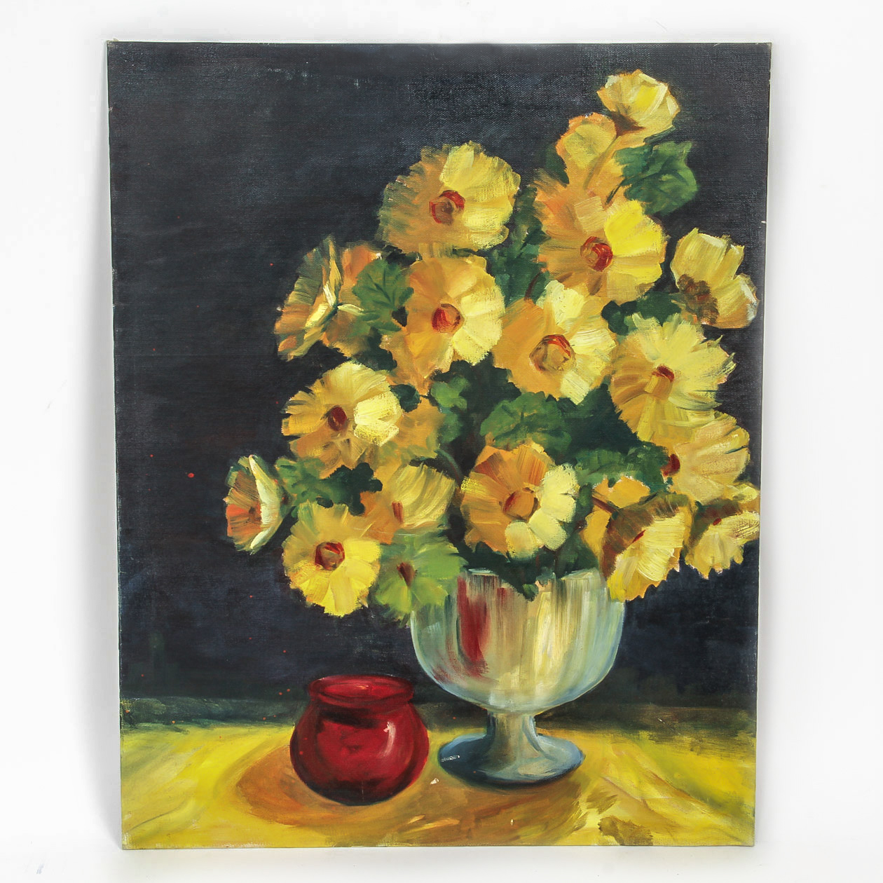 Oil Painting on Canvas Board "Black-Eyed Susans"