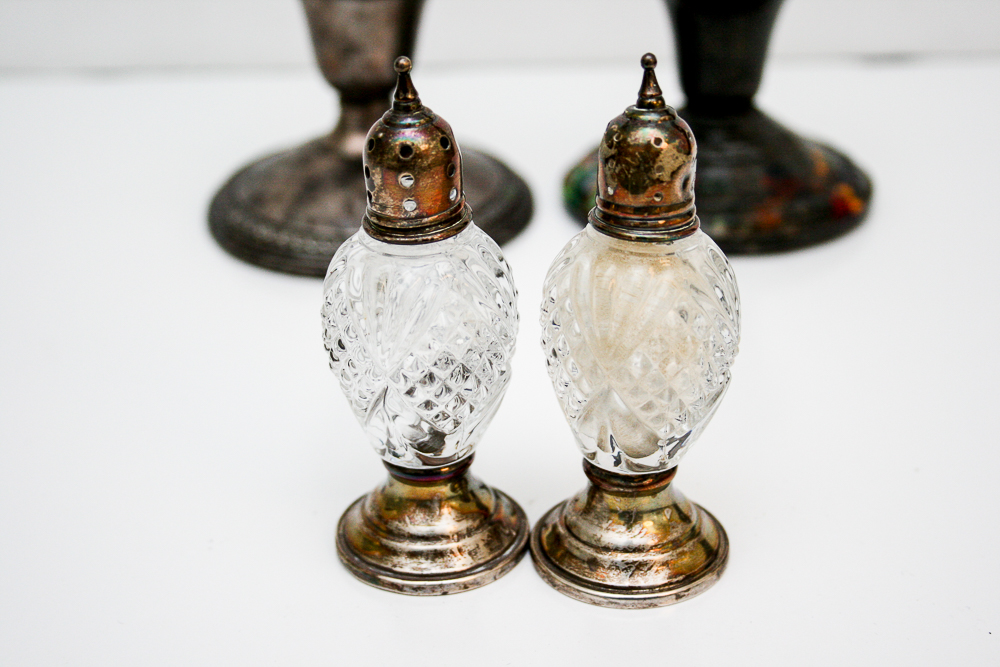 Rogers and Sheffield Weighted Sterling Candlesticks and Shakers