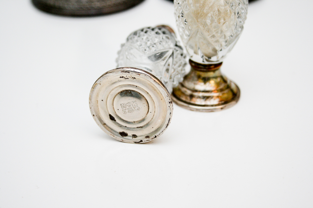 Rogers and Sheffield Weighted Sterling Candlesticks and Shakers