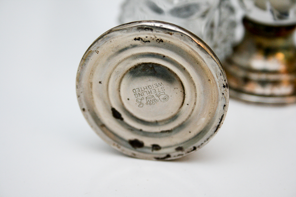 Rogers and Sheffield Weighted Sterling Candlesticks and Shakers