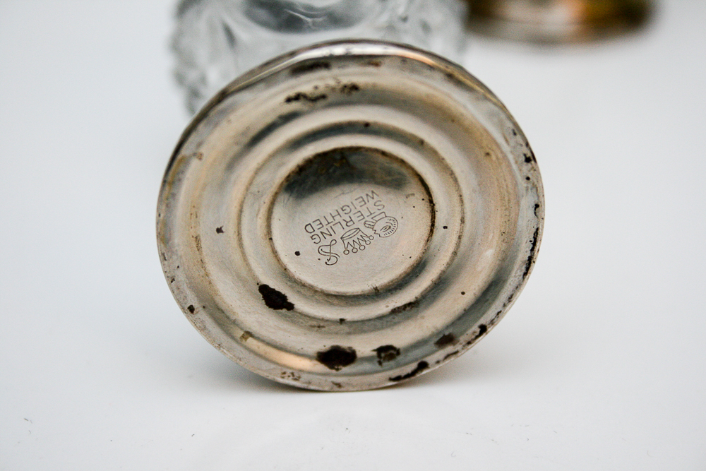 Rogers and Sheffield Weighted Sterling Candlesticks and Shakers