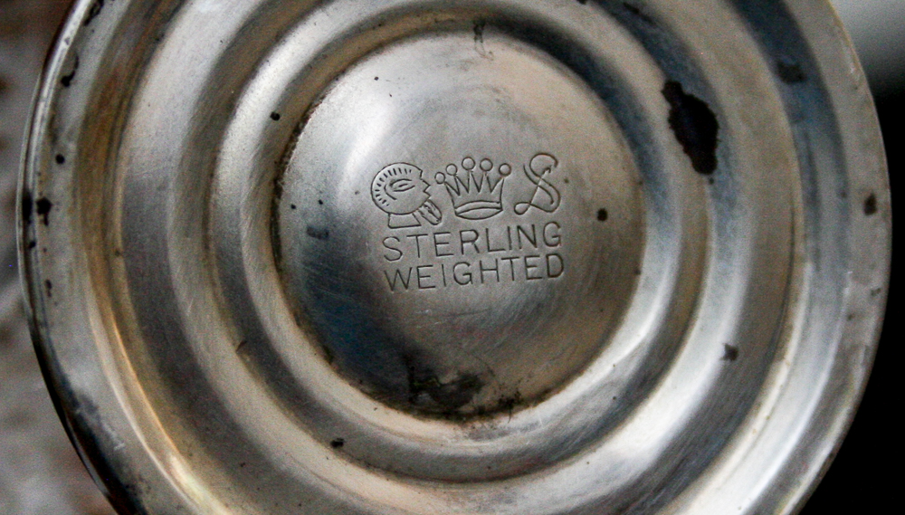 Rogers and Sheffield Weighted Sterling Candlesticks and Shakers