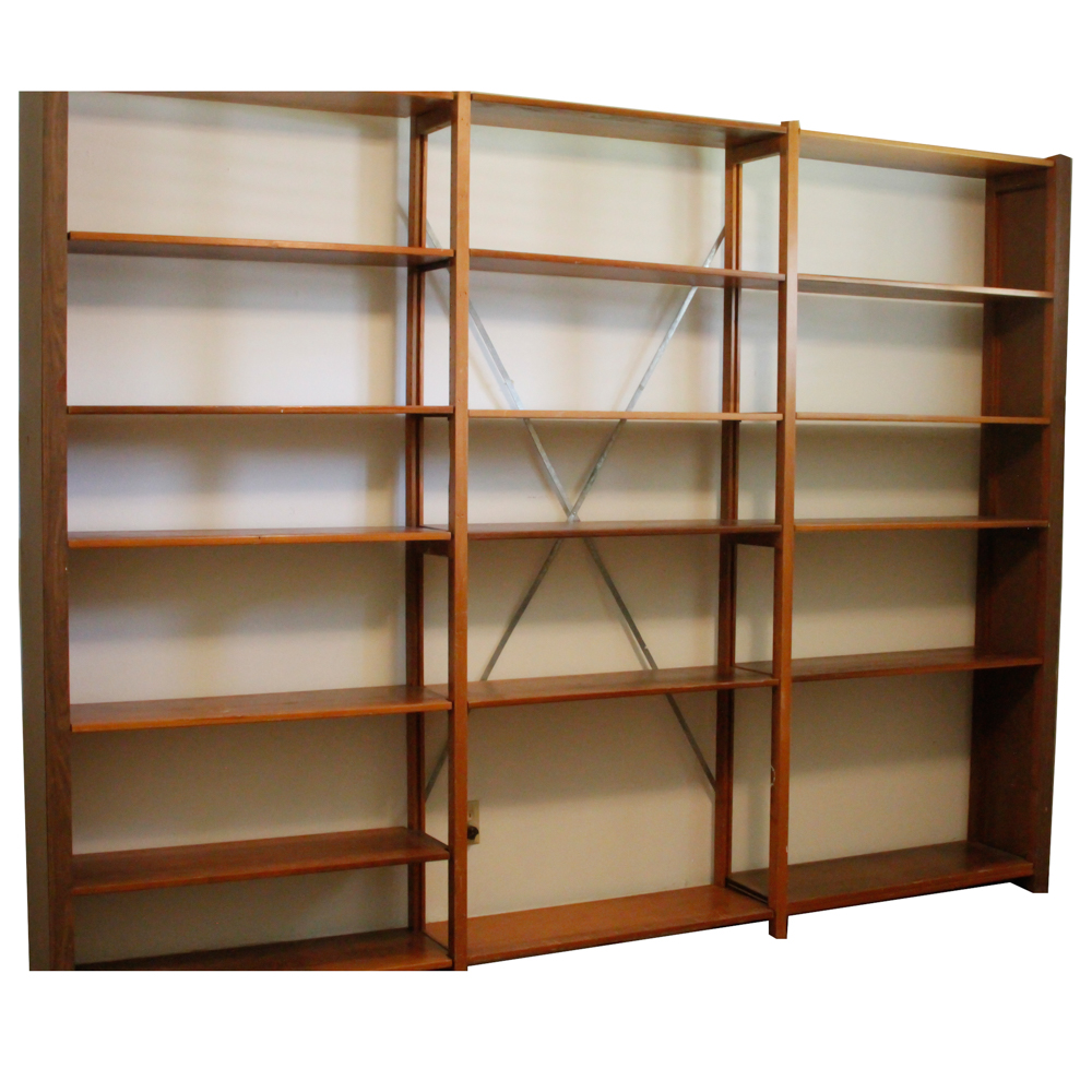 Cherry Finish Wooden Shelving Unit