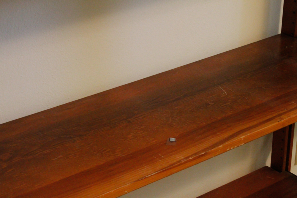 Cherry Finish Wooden Shelving Unit