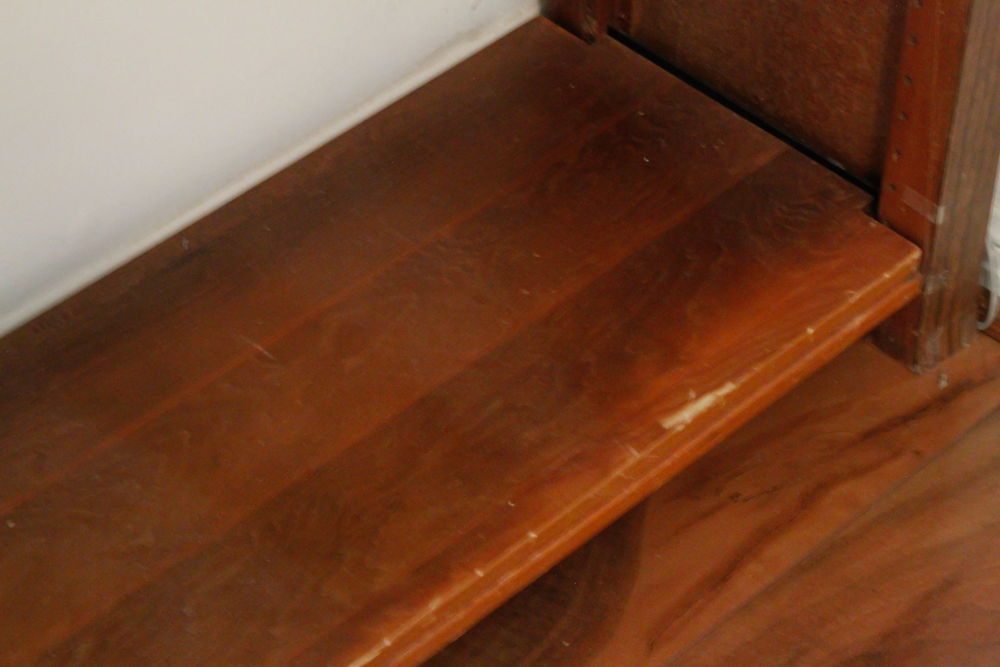 Cherry Finish Wooden Shelving Unit