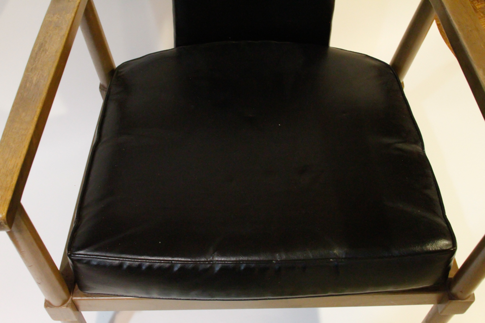 Mid-Century Rolling Leather Arm Chair