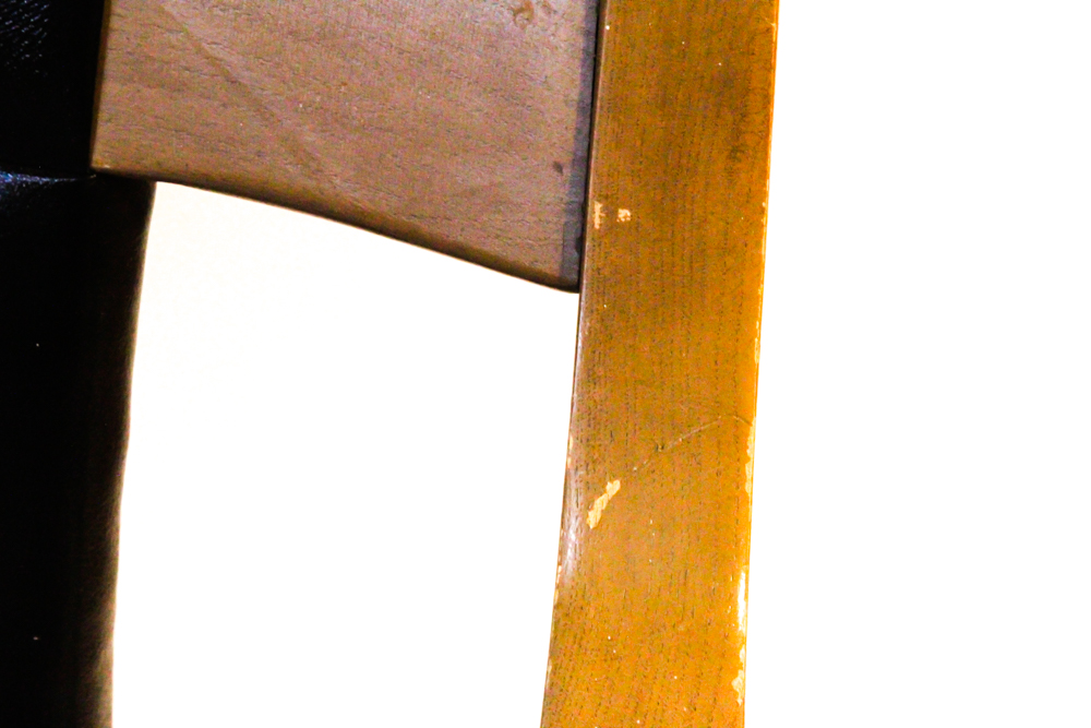 Mid-Century Rolling Leather Arm Chair