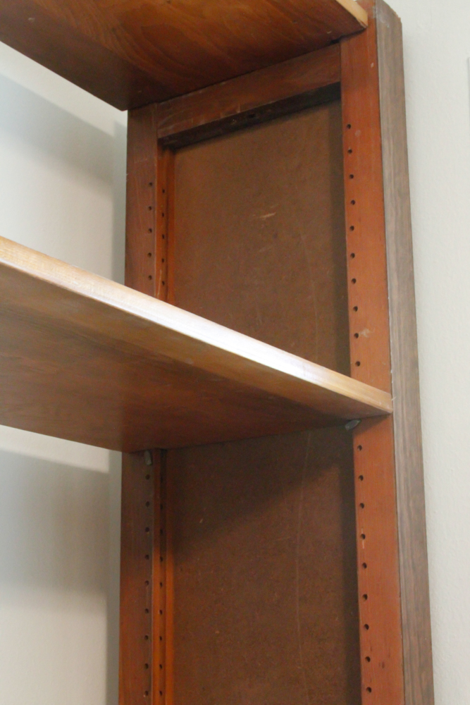 Cherry Finish Wooden Shelving Unit