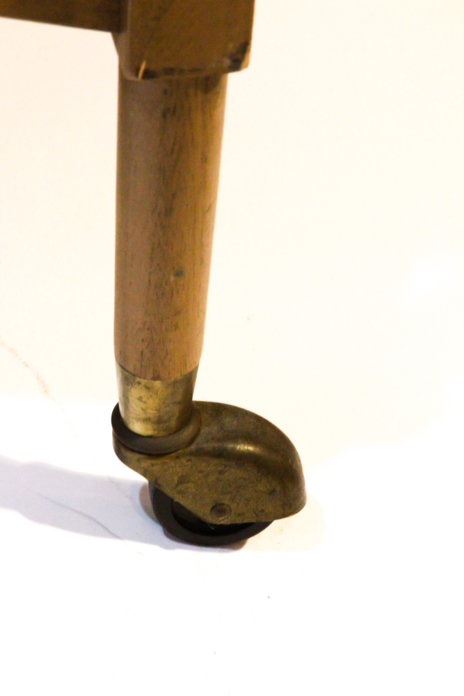 Mid-Century Rolling Leather Arm Chair