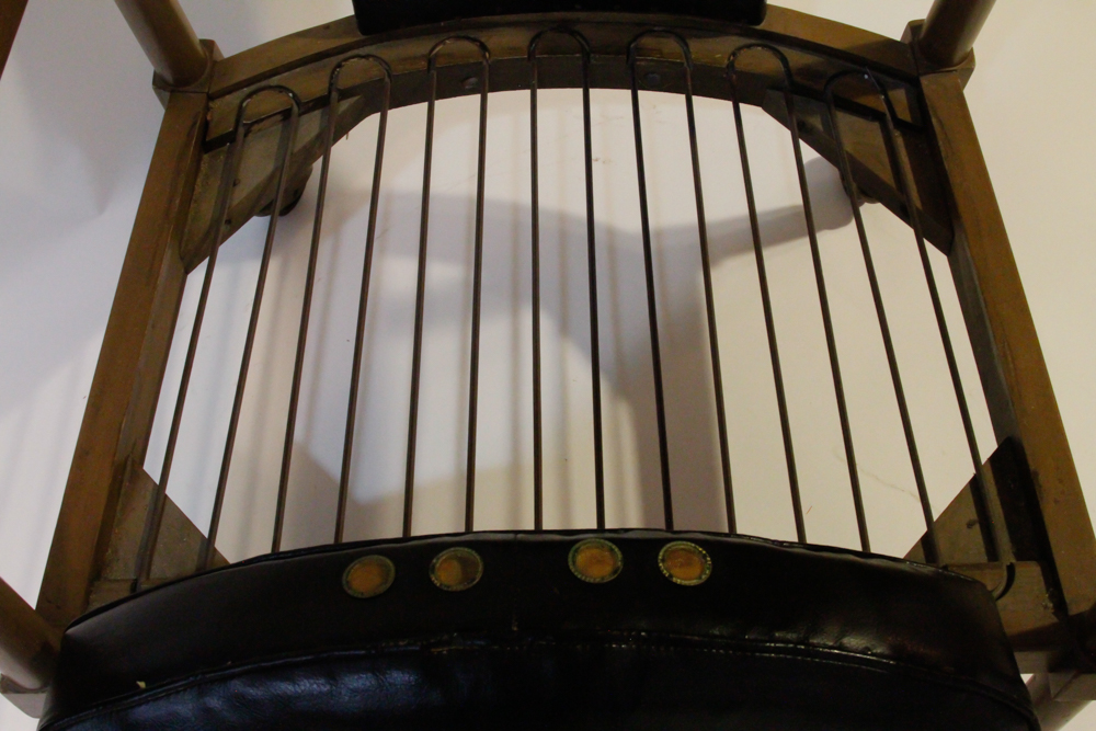 Mid-Century Rolling Leather Arm Chair