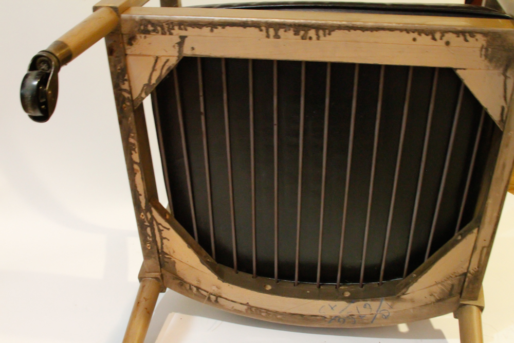 Mid-Century Rolling Leather Arm Chair