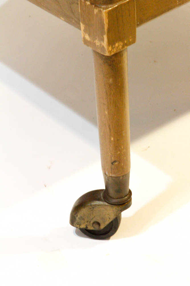 Vintage Leather Arm Chair on Wheels