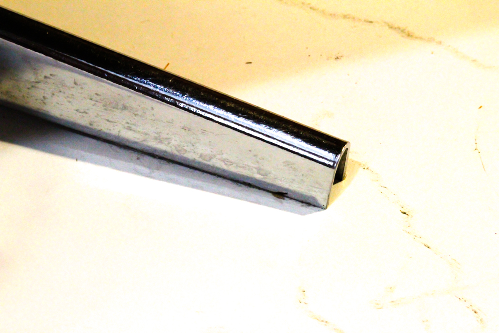 Mid Century Modern Black Leather Ottoman