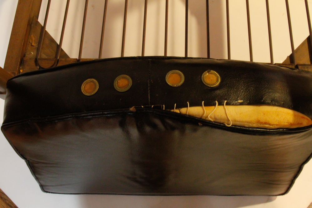 Vintage Leather Arm Chair on Wheels