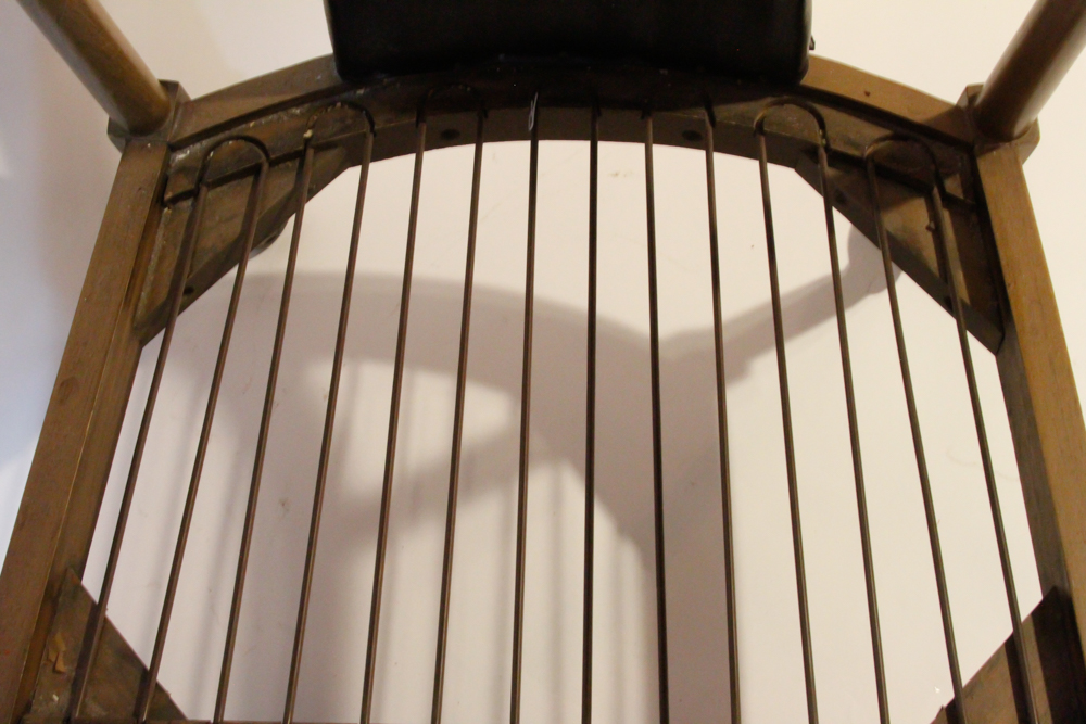 Vintage Leather Arm Chair on Wheels