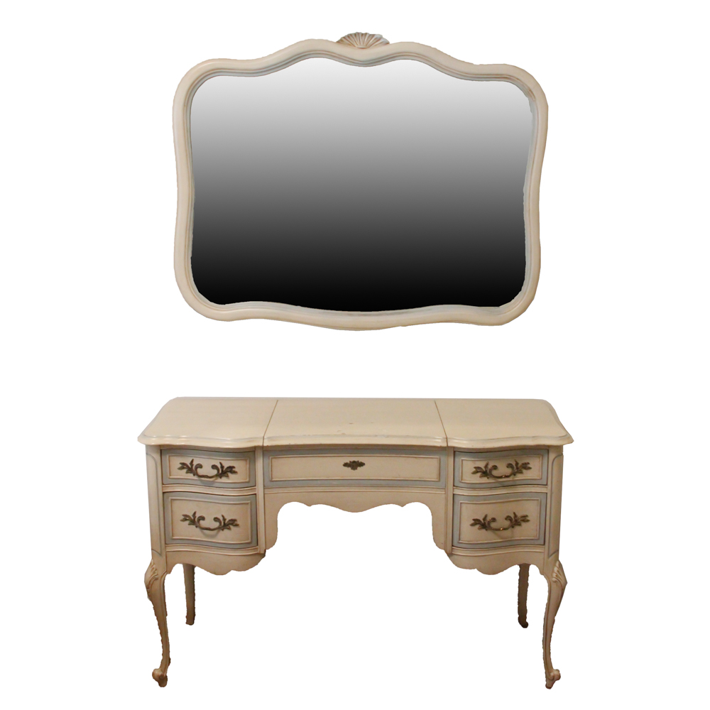 French Provincial Vanity Dresser and Mirror