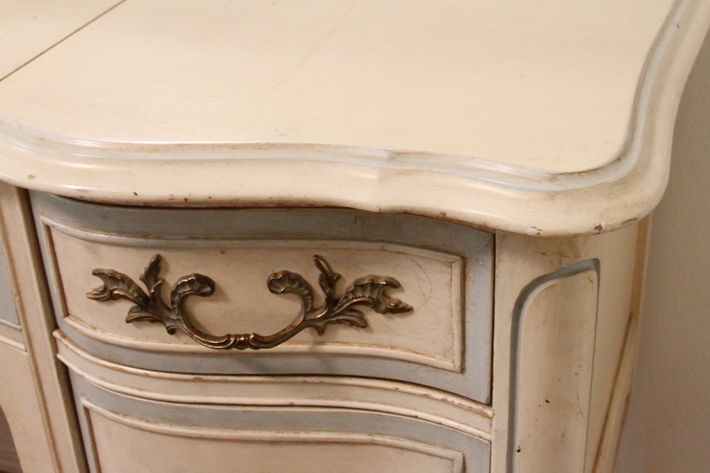 French Provincial Vanity Dresser and Mirror