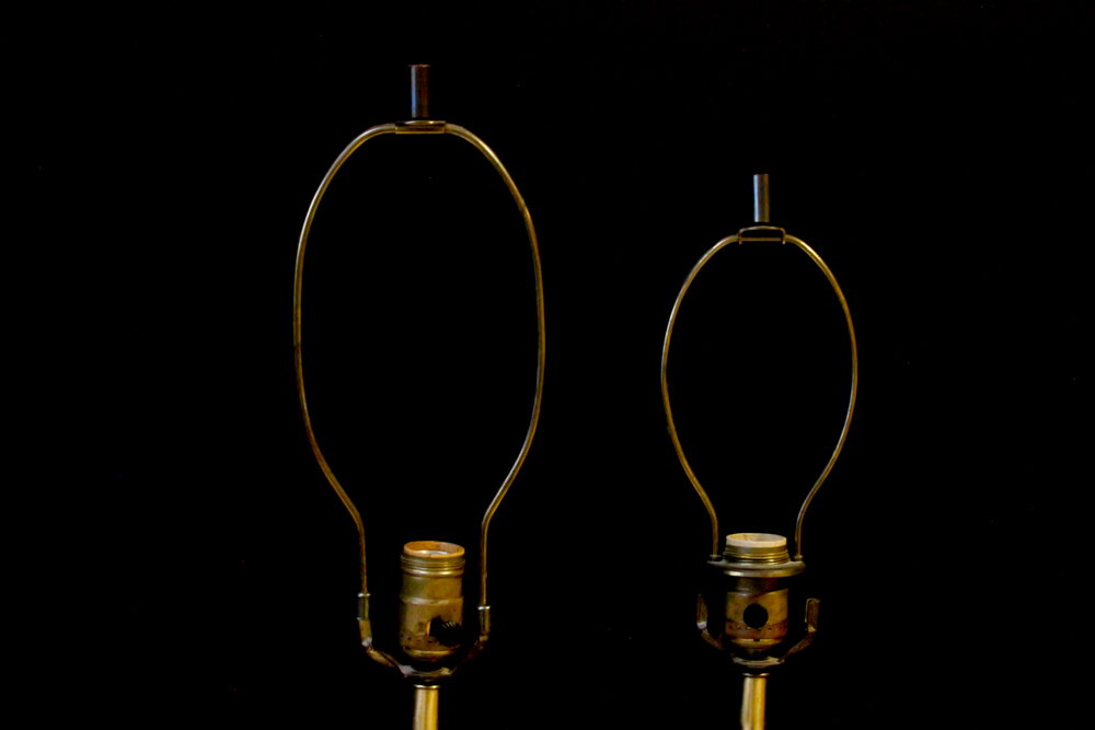 Vintage Beveled Glass and Brass Lamps