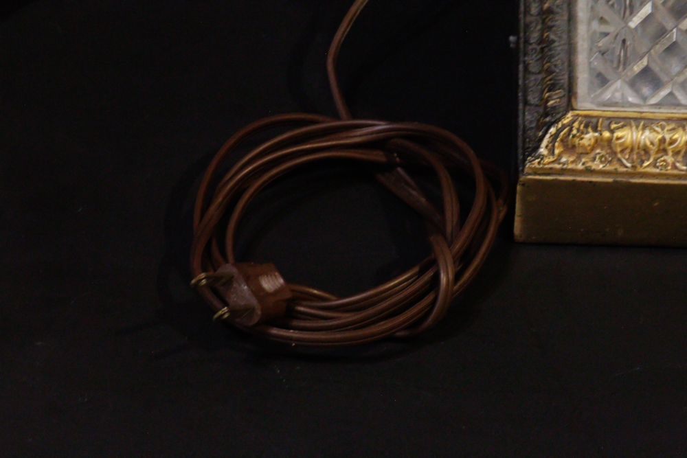 Vintage Beveled Glass and Brass Lamps