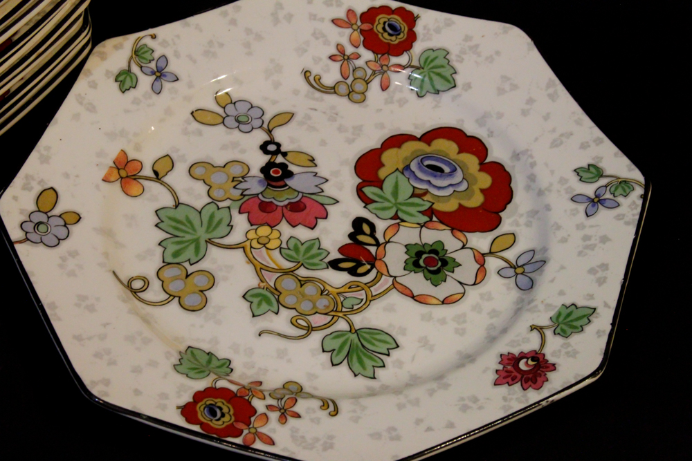 Crown Ducal Ware England "Beaumont Chintz" Salad Bowl and Plates