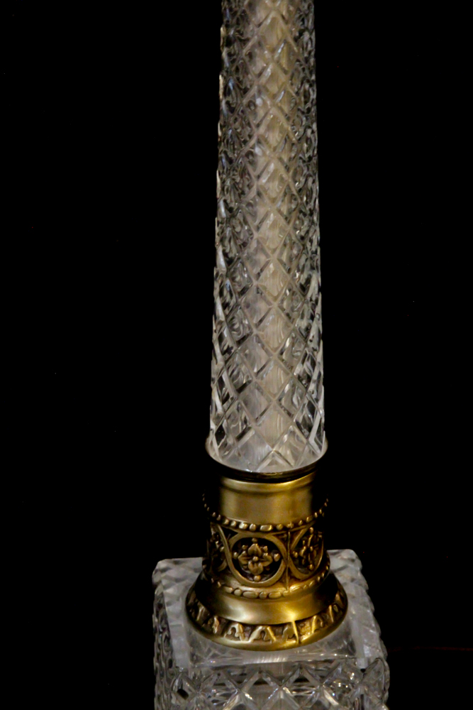 Vintage Beveled Glass and Brass Lamps