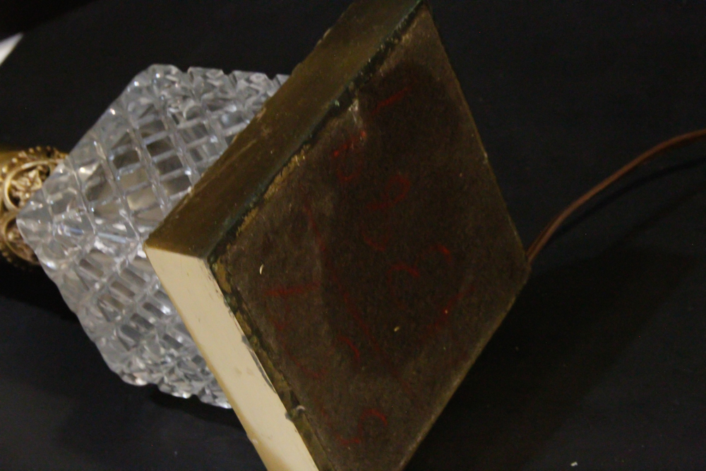 Vintage Beveled Glass and Brass Lamps