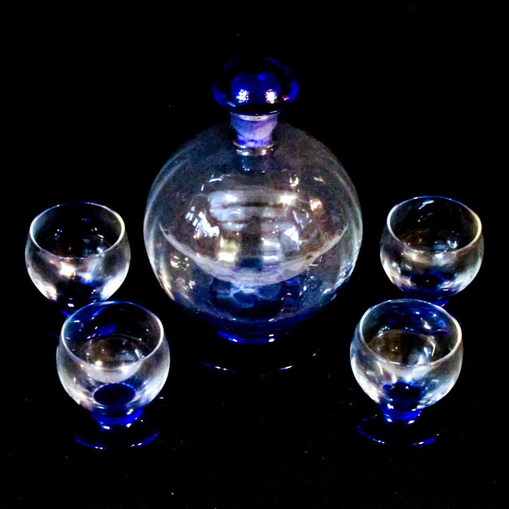 Vintage Glass Sake Set