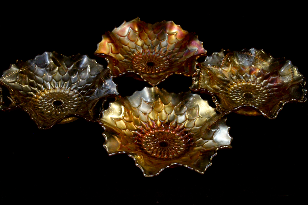 Dugan Marigold Carnival Glass Bowls