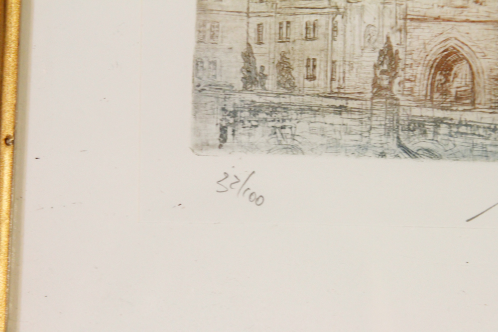 Framed Limited Edition Etching of Rooftops