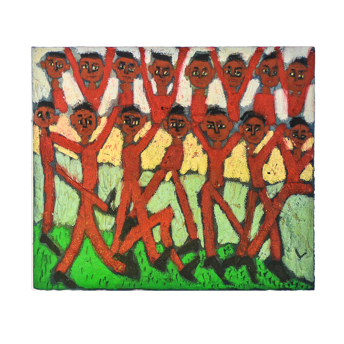 Myra Eastman Acrylic Painting on Paper "Dancing Men"