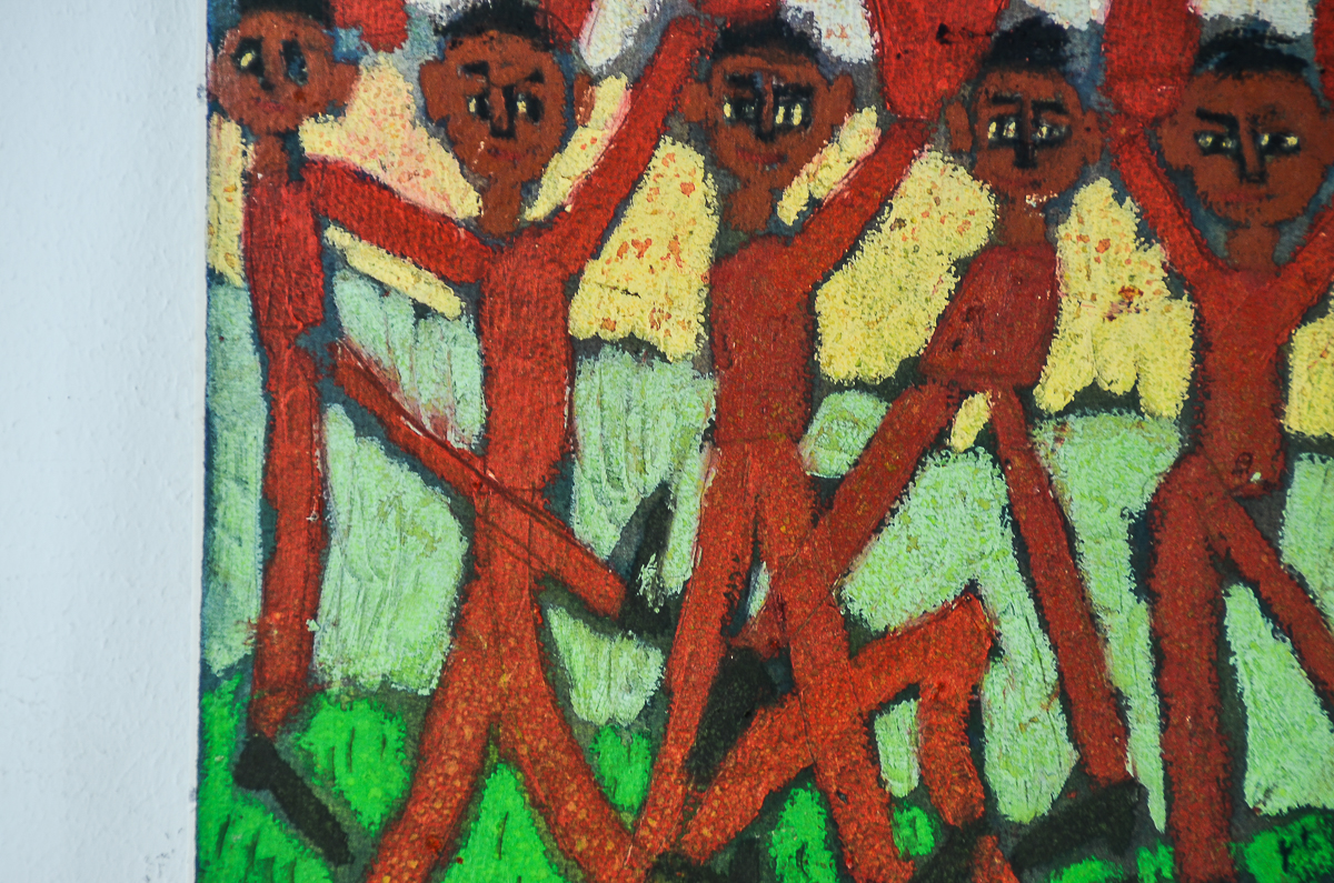 Myra Eastman Acrylic Painting on Paper "Dancing Men"