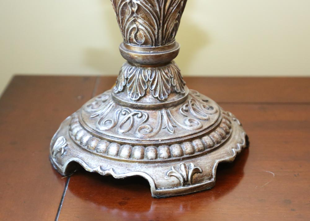 Neoclassical Inspired Lamp and Faux Floral Décor