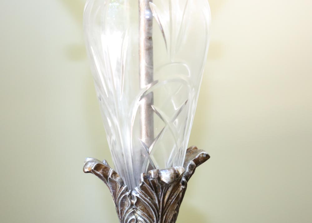 Neoclassical Inspired Lamp and Faux Floral Décor