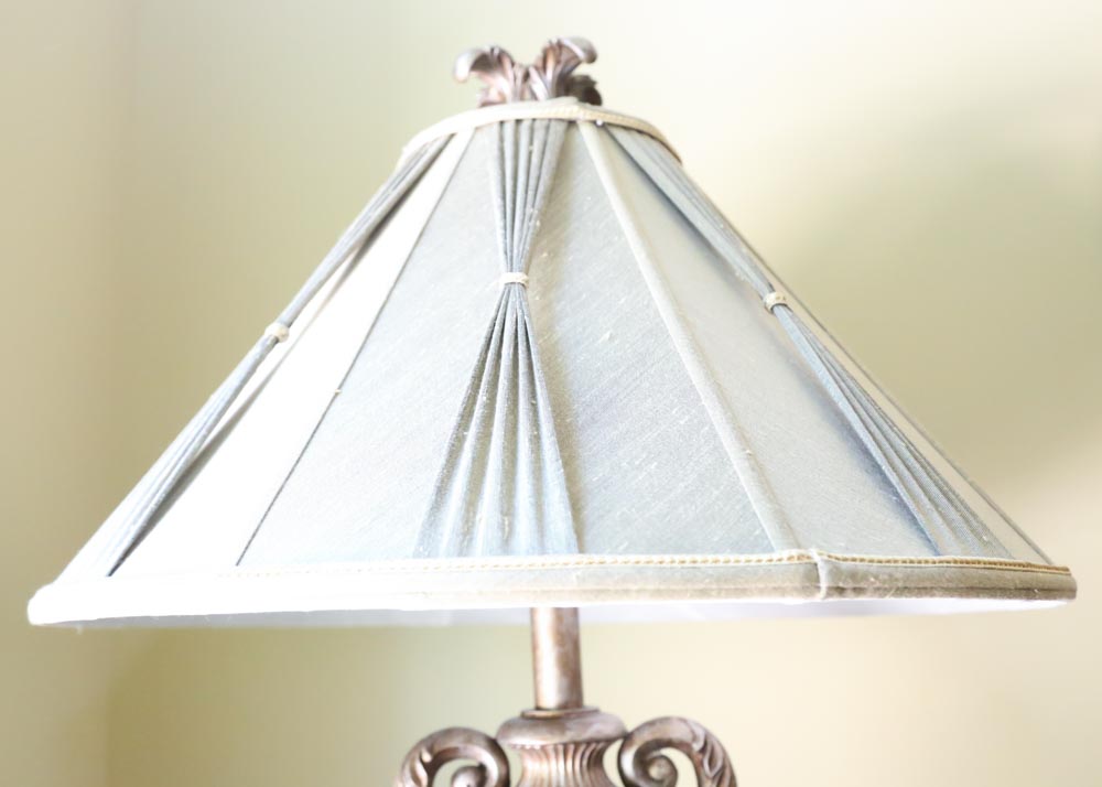 Neoclassical Inspired Lamp and Faux Floral Décor