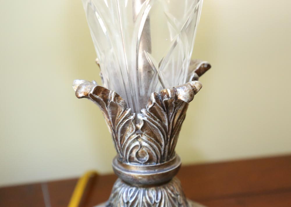 Neoclassical Inspired Lamp and Faux Floral Décor