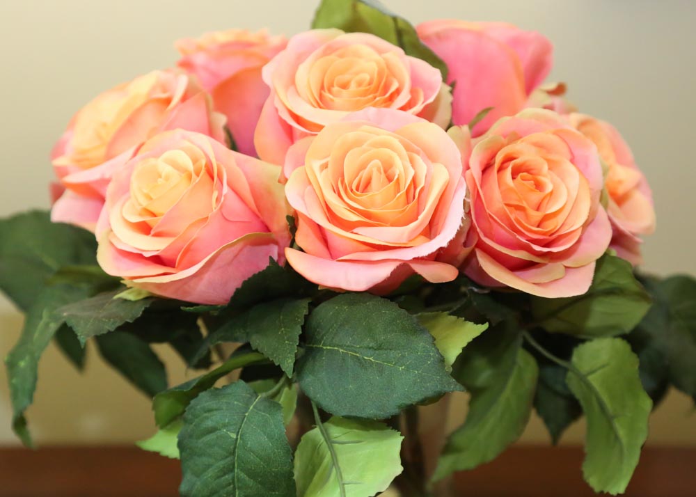 Neoclassical Inspired Lamp and Faux Floral Décor