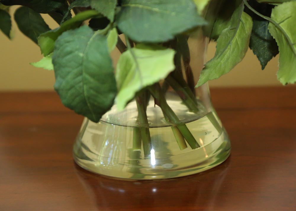 Neoclassical Inspired Lamp and Faux Floral Décor