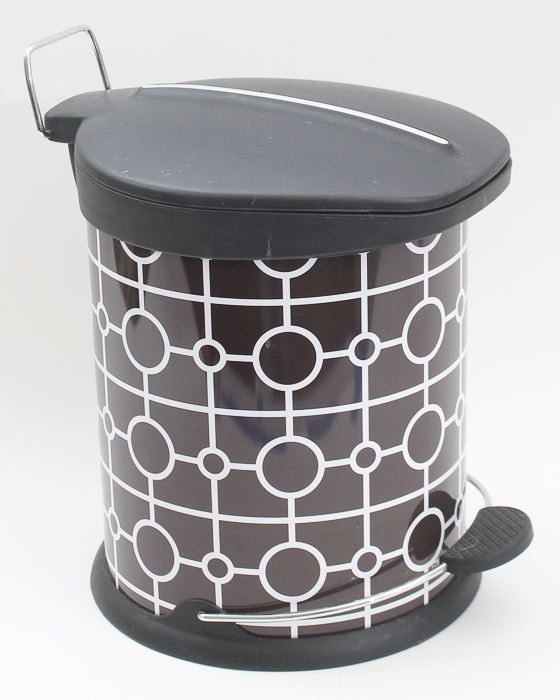 Modern Hinged Metal Wastebasket Set