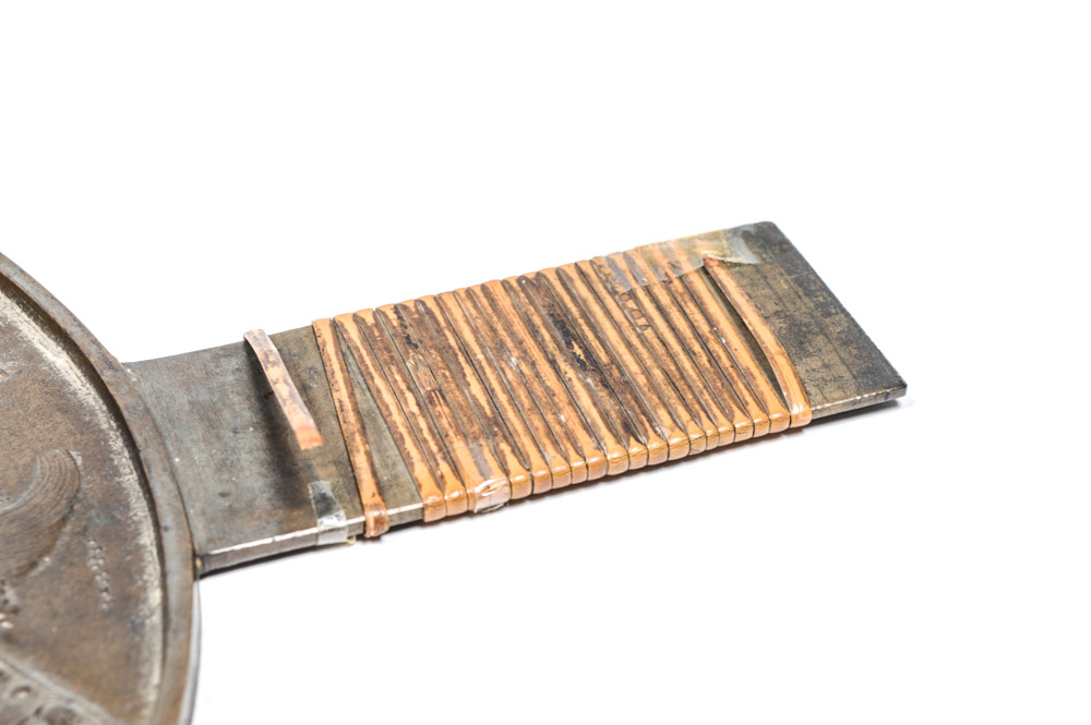 Antique Japanese Copper Mirror Signed Fujiwara Yoshinobu