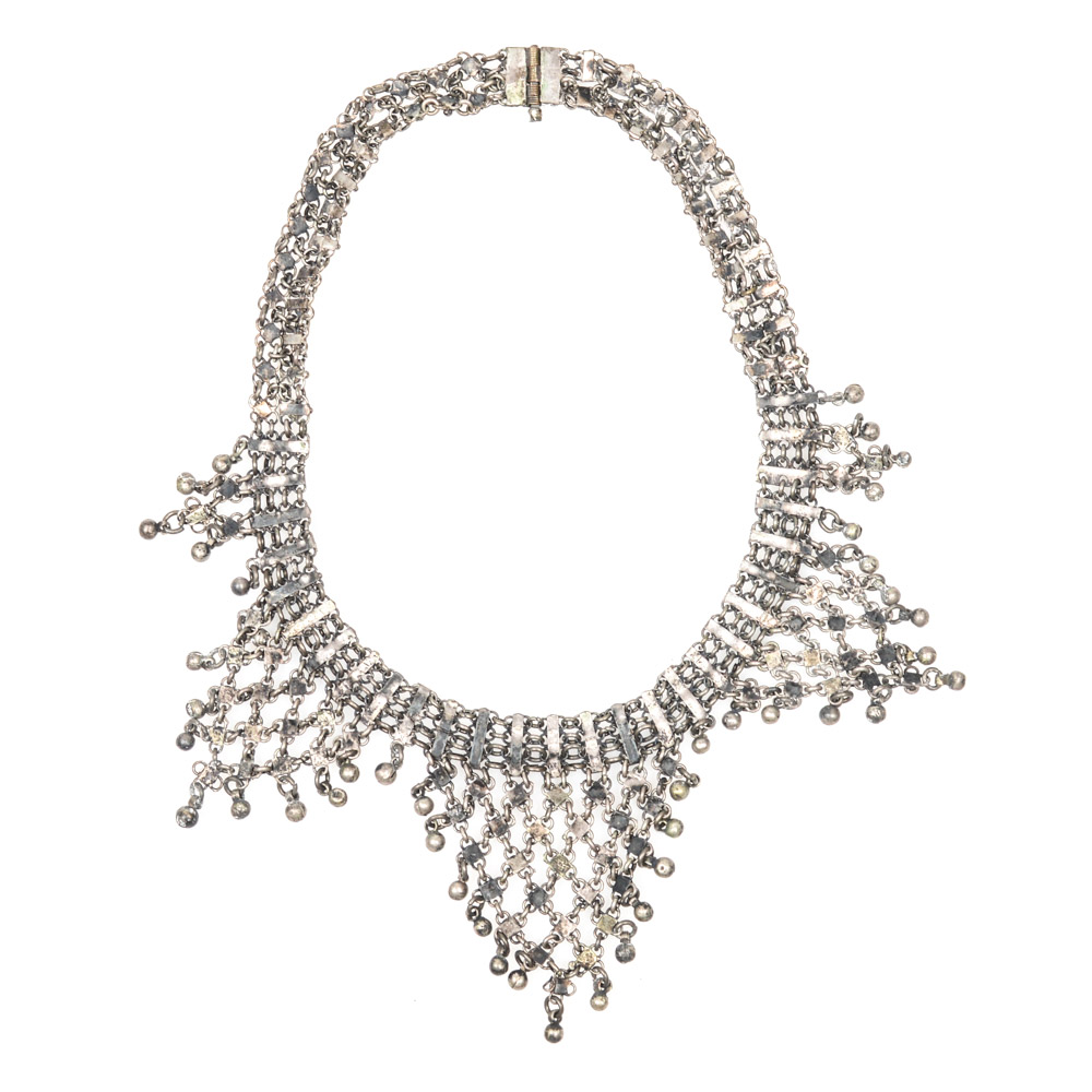 Antique Silver Mail Necklace