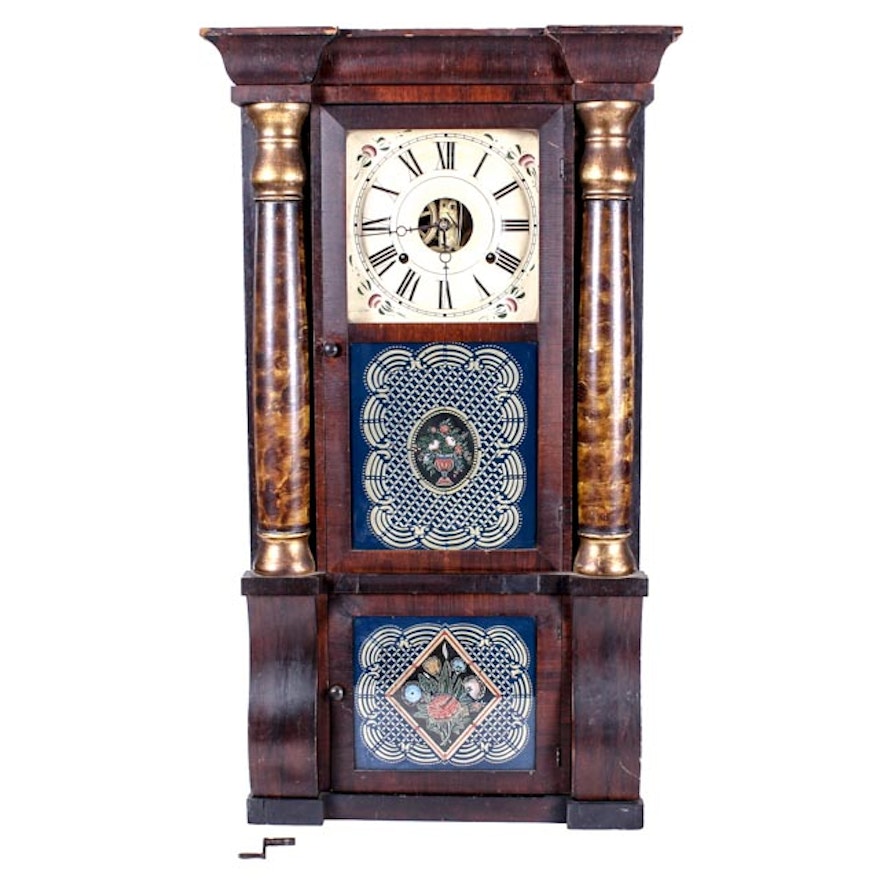 Pre Civil War Seth Thomas Mahagony Brass Mantel Clock