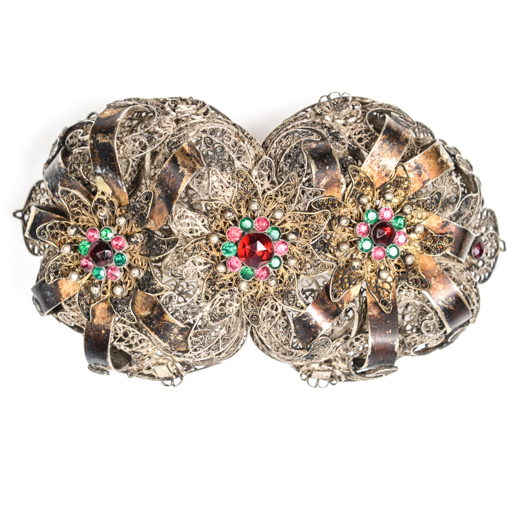 Antique Silver Filigree Ecclesiastic Buckle